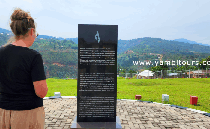 a tourist visiting murambi genocide memorial